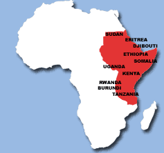 East Africa map