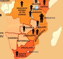 South Africa HIV/AIDS map